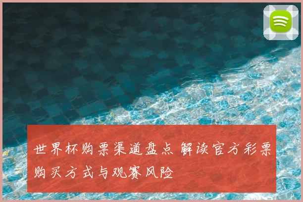 世界杯购票渠道盘点 解读官方彩票购买方式与观赛风险